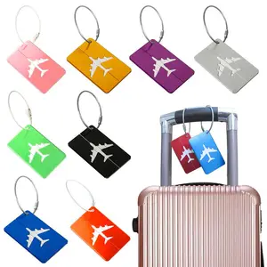 Aluminium Travel Luggage Tags Reusable Suitcase Baggage Labels Holiday Suitcase Labels Travel Bag ID Plane Identifier With Ropes