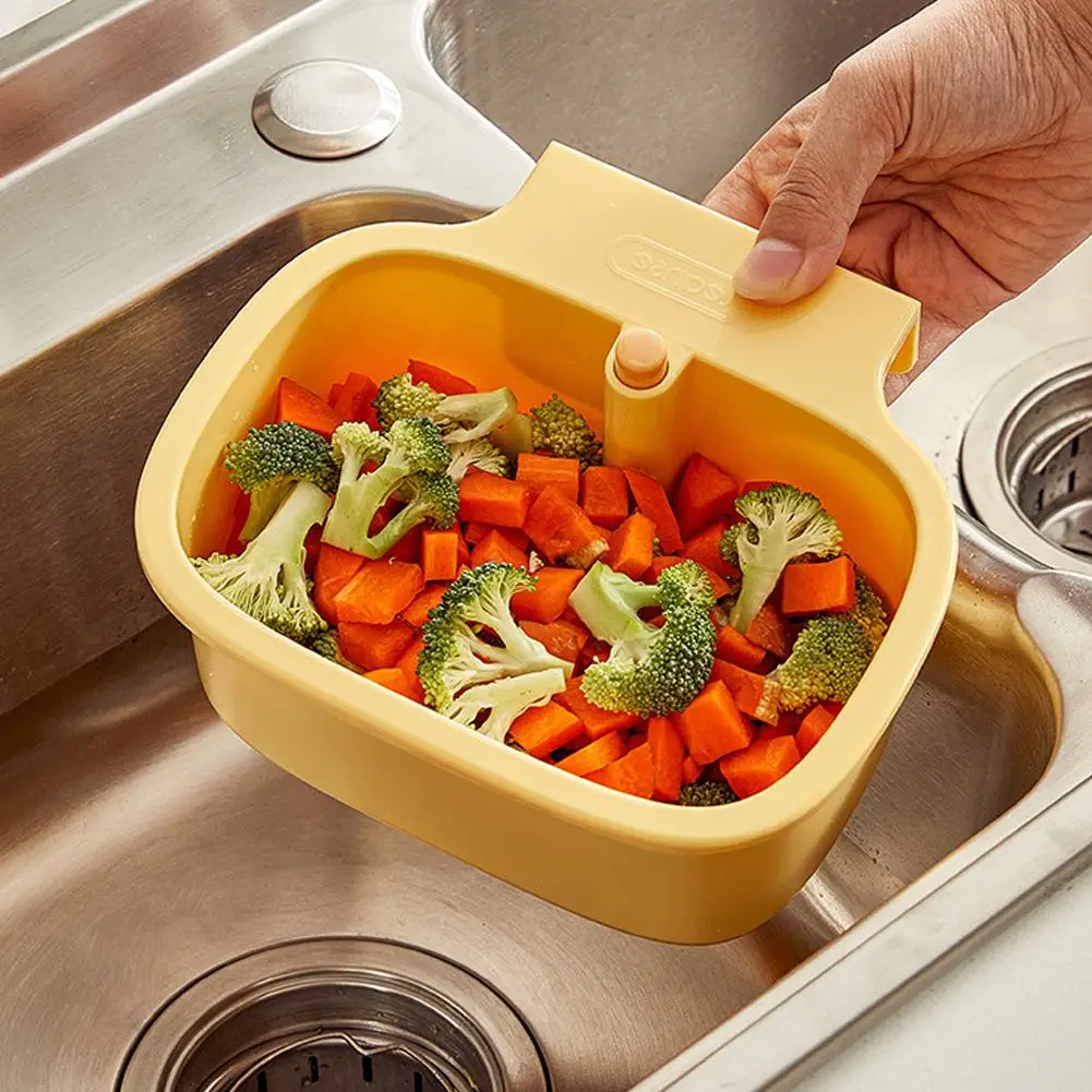 Новая портативная корзина для фильтра для кухонной мойки нажимного типа, отдельный фильтр, чаша против протечек, стойка для защиты от утечек, корзина для хранения раковины D G8d0