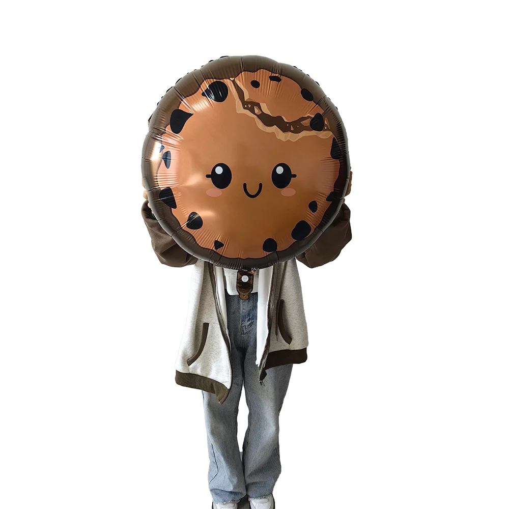 5 stücke Lebensmittel Party Ballon Donut Pizza Spiegelei Schokolade Chip Cookie Blase Tee Ballon Frühstück Nachmittag Tee Thema Dekorationen – Detail 2