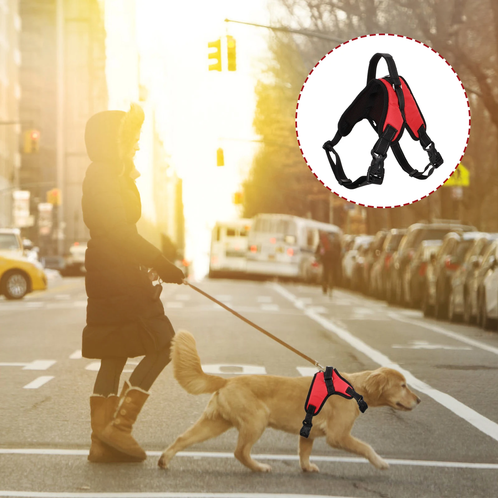 

Pet Harness Dog for Free Movement Mesh Large Clothing with Quick-release Buckle Medium Walking Durable