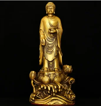 

Amitabha Bodhisattva Guanyin Bodhisattva Copper Western Three Saints Home Offerings Pray for Blessings Buddha Statue