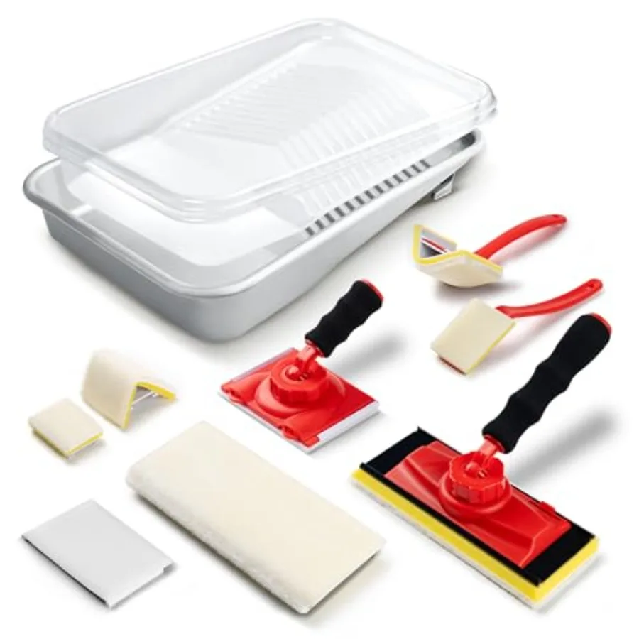 

【Spot goods】Mister Rui Paint Edger Tool Kit 11 PCS Paint Edger with Trim Corner Wall and Ceiling Pad Painter 360° Rotation Hand