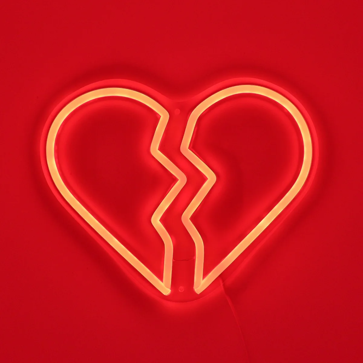 1pc Broken Heart Artist LED Wall Neon USB Power 5V Low Voltage Safe Night Light For Shop Bar Event Pub Decoration 10.2''*8.23''