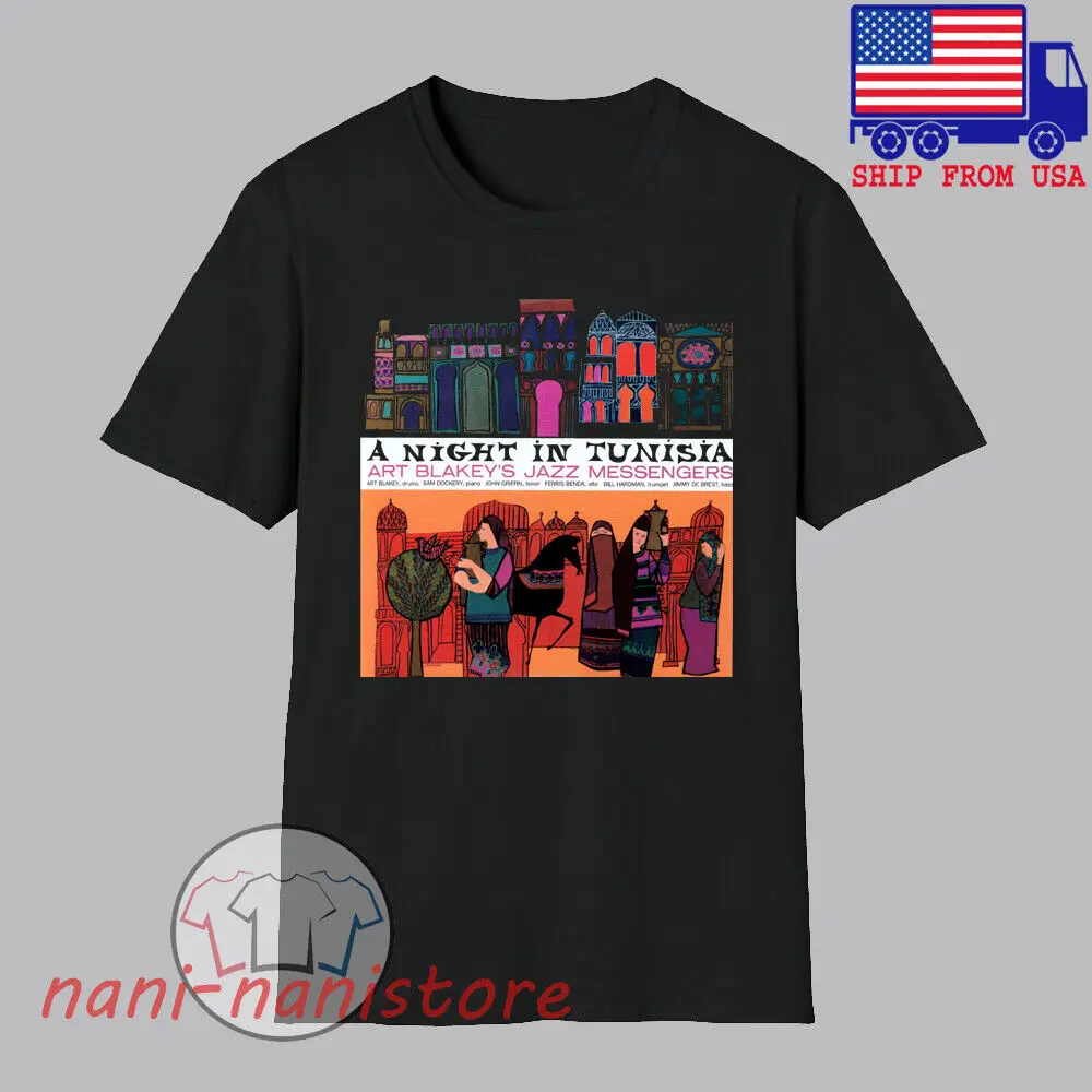 Art Blakey - A Night in Tunisia (1957) Men's Black T-shirt Size S-5XL