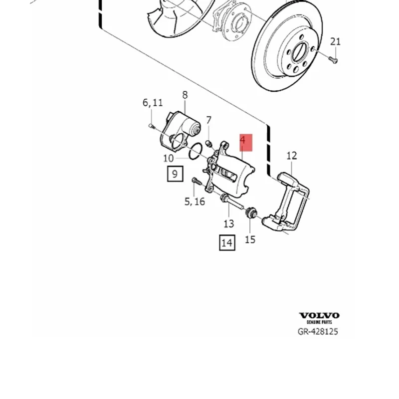 36001375 36001377 36001382 36001381 Brake Caliper With Motor for Volvo S60 S80 V60 V70 Xc60 Xc70