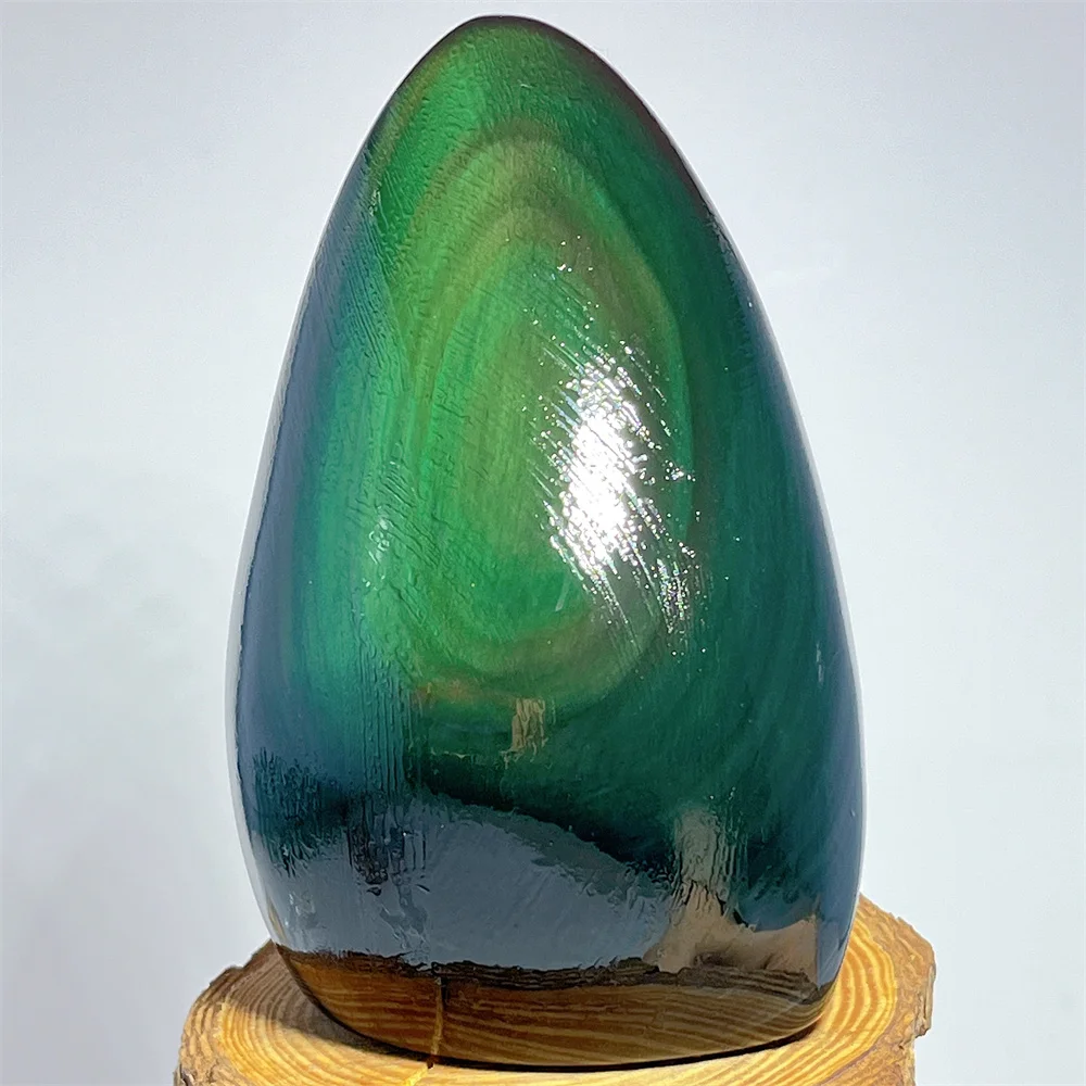 Rainbow Obsidian Free Form Carving Crystal Natural Green Stone Quartz Mineral Reiki Healing Spiritual Ornament Home Decoraition
