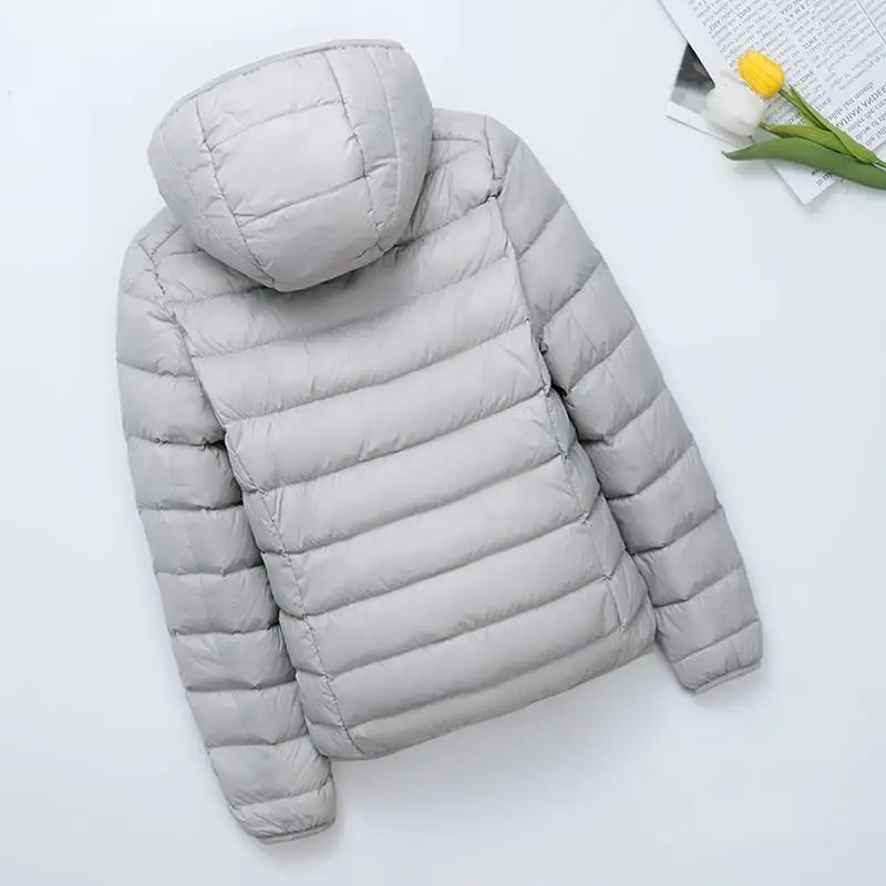 Ultraleve com capuz Duck Down Jackets para mulheres, impermeável, portátil, soprador, pena, Parkas finas femininas, outono, inverno, 0-10 ℃