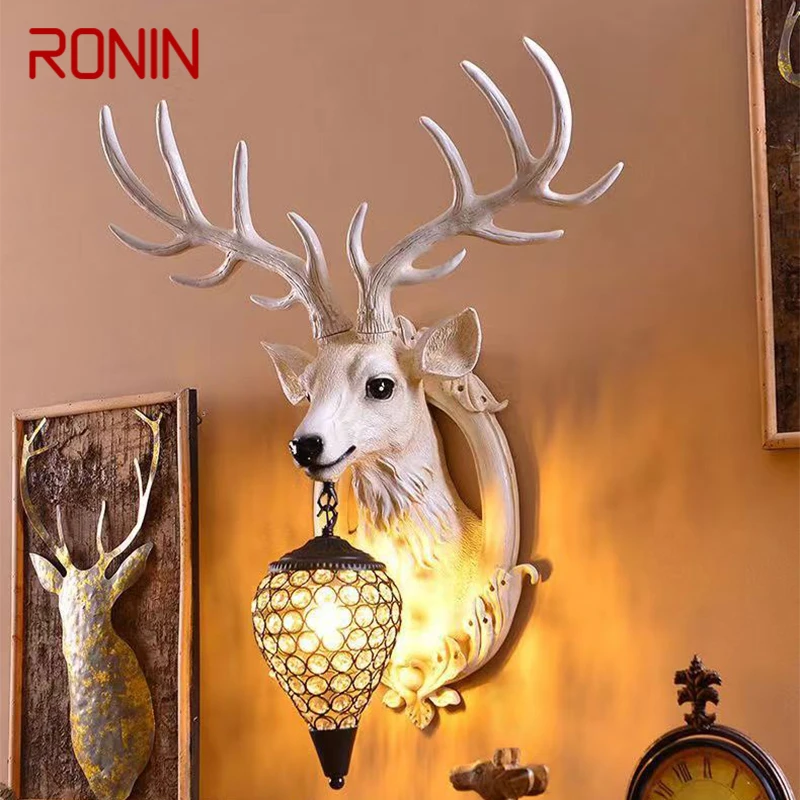 

RONIN Contemporary Antler Wall Lamp Personalized And Creative Living Room Bedroom Hallway Aisle Decoration Light