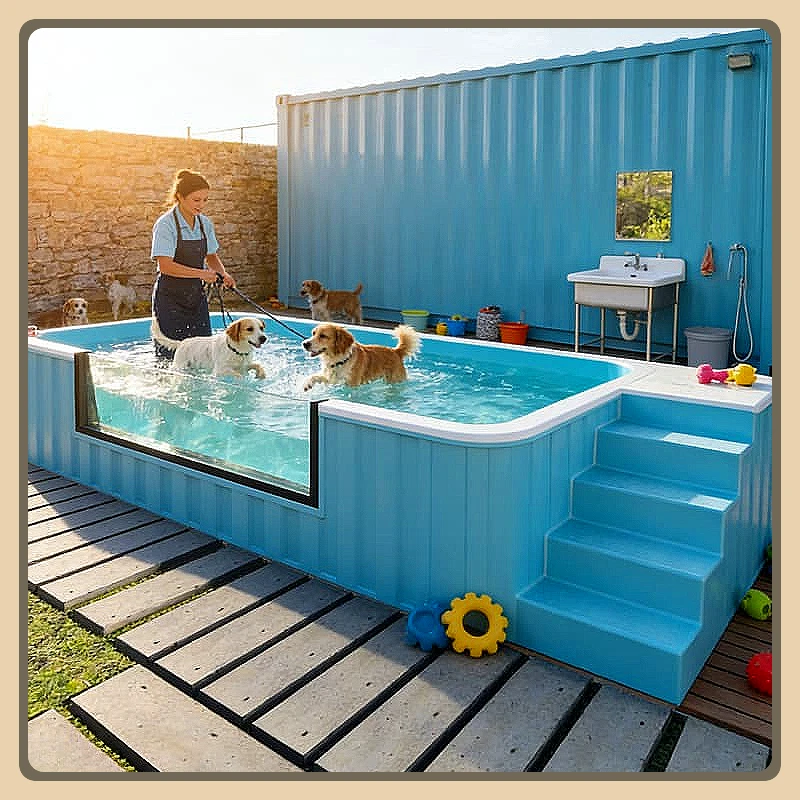 Container Pool Shipping Container Swimming Pool Portable Above Ground Garden Patio Family Outdoor Leisure Fun Customized Sale