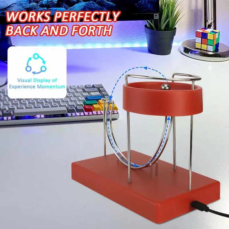 Kinetic Art Perpetual Motion Machine Science Physics Gadgets Desktop Decoration Toys Non-Stop Rolling Ball Toys Balance Stress