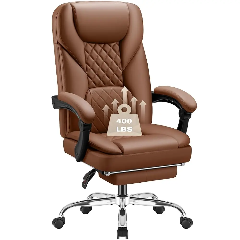 

Office Chair With Footrest Ergonomic High Ba Design Executive Computer Desk Chair400Lbs, 90-155° Reclining Leather Home Office
