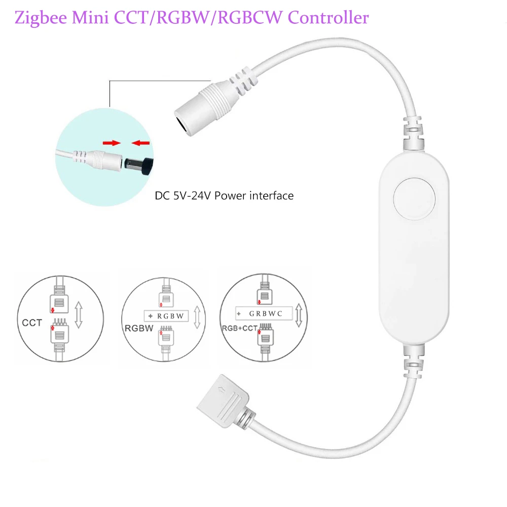 DC12V 24V Smart Zigbee 3.0 Led Controller 5050 RGB/RGBW/RGBCCT LED Strip Dimmer Controller Tuya Zigbee App Voice Fr Alexa Google