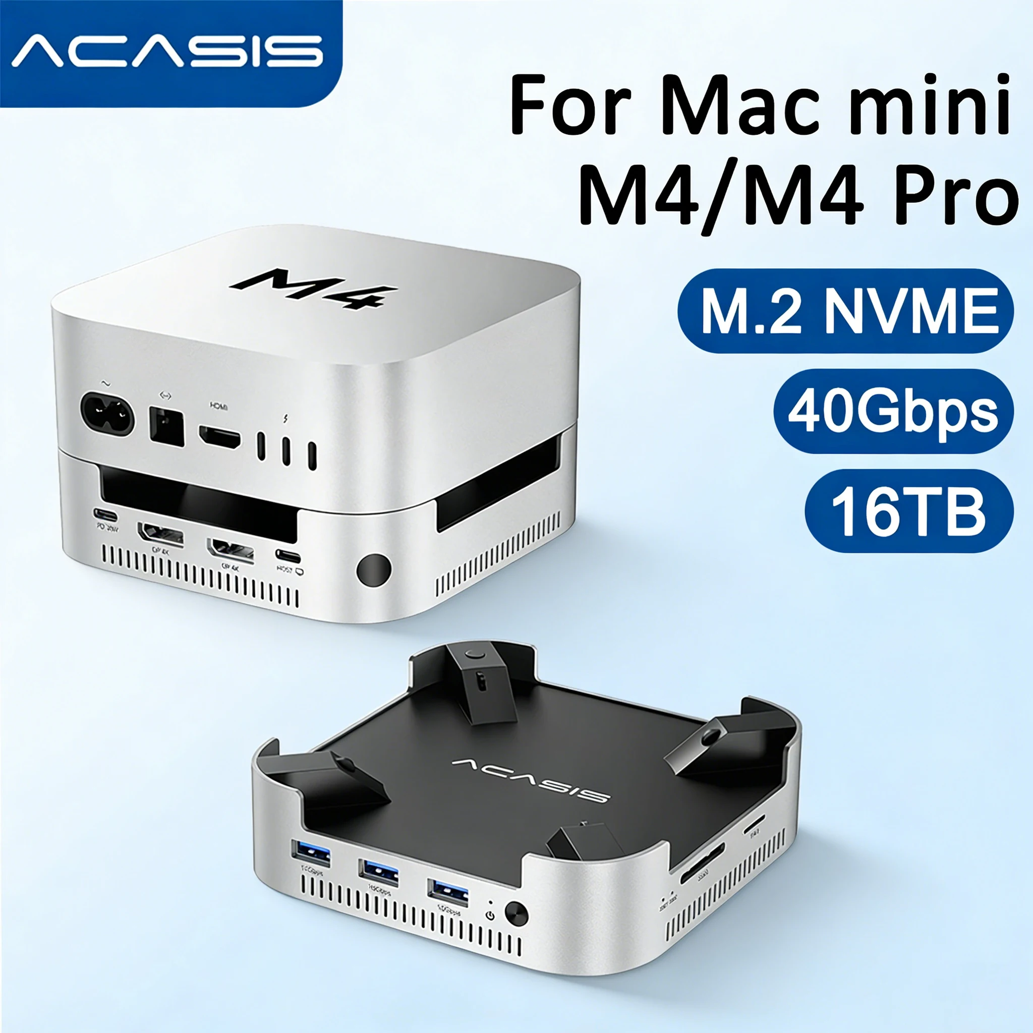 Acasis USB HUB Docking Station for Mac Mini M4 M4 Pro M.2 NVMe SSD