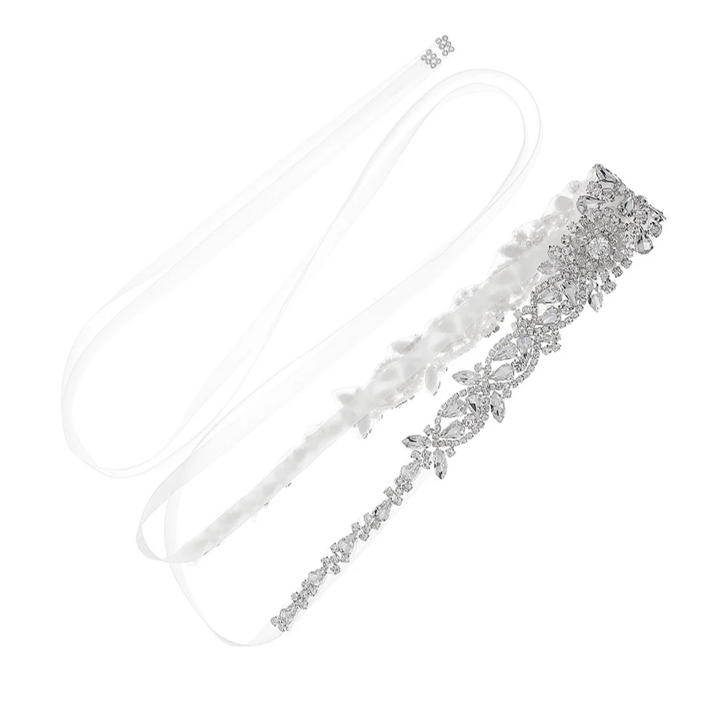 

1pc Wedding Waistband Bridal Rhinestone Belt Silver Decorative Girdle For Bridal Party Special Occasions Clothing Ornament