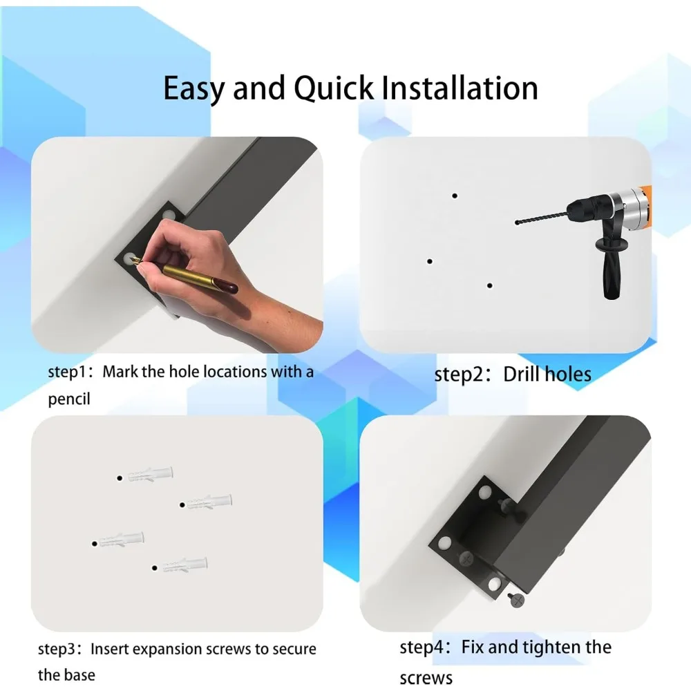 درابزين الدرج الداخلي - درابزين حديد أسود لسلالم 5 أقدام، مثبت على الحائط الصناعي، سعة تحميل 500 رطل #5