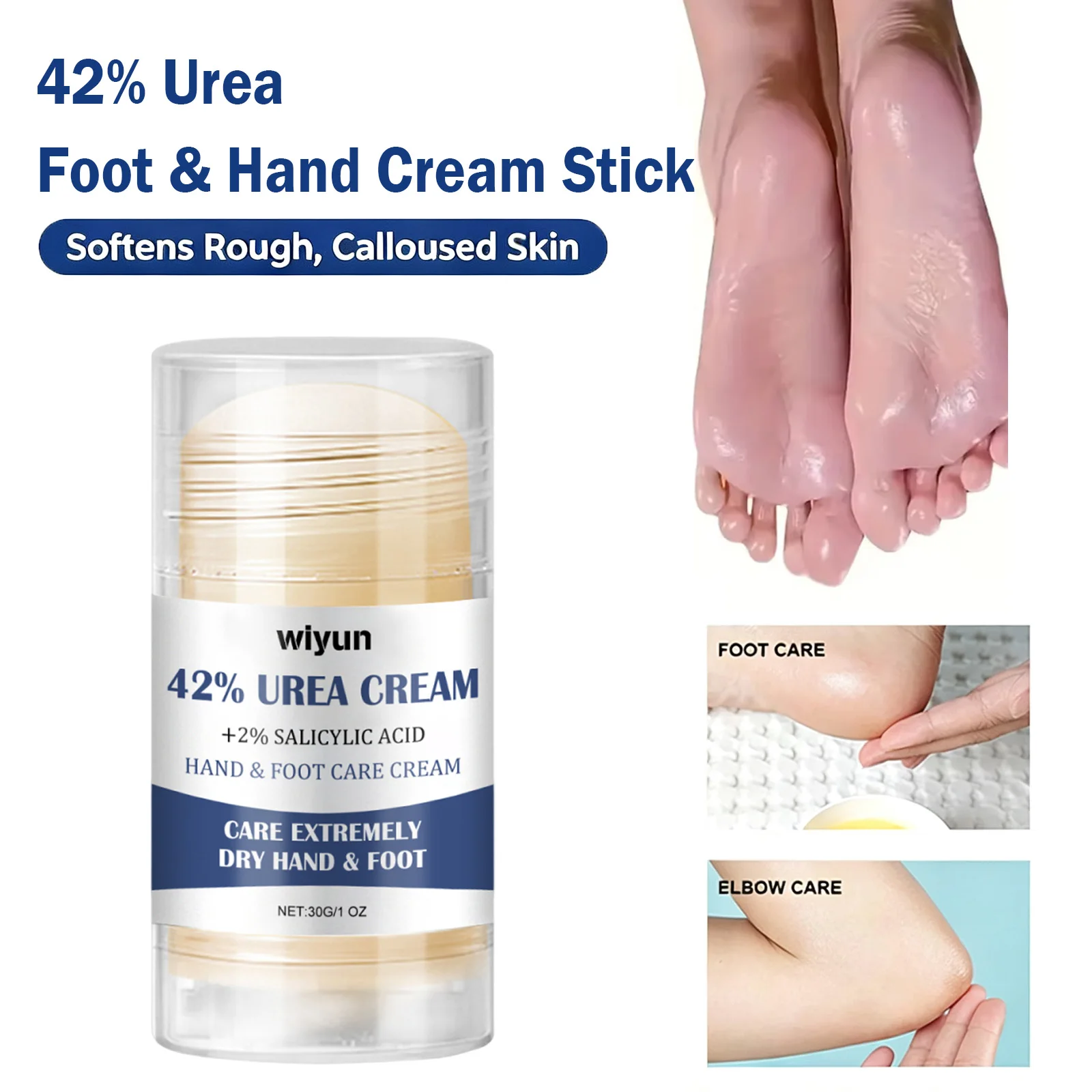 42% Urea Foot Cream Stick Moisturizing & Exfoliating, Cracked Heel Repair, Deep Hydration for Dry Feet Long Protect Christmas Gi