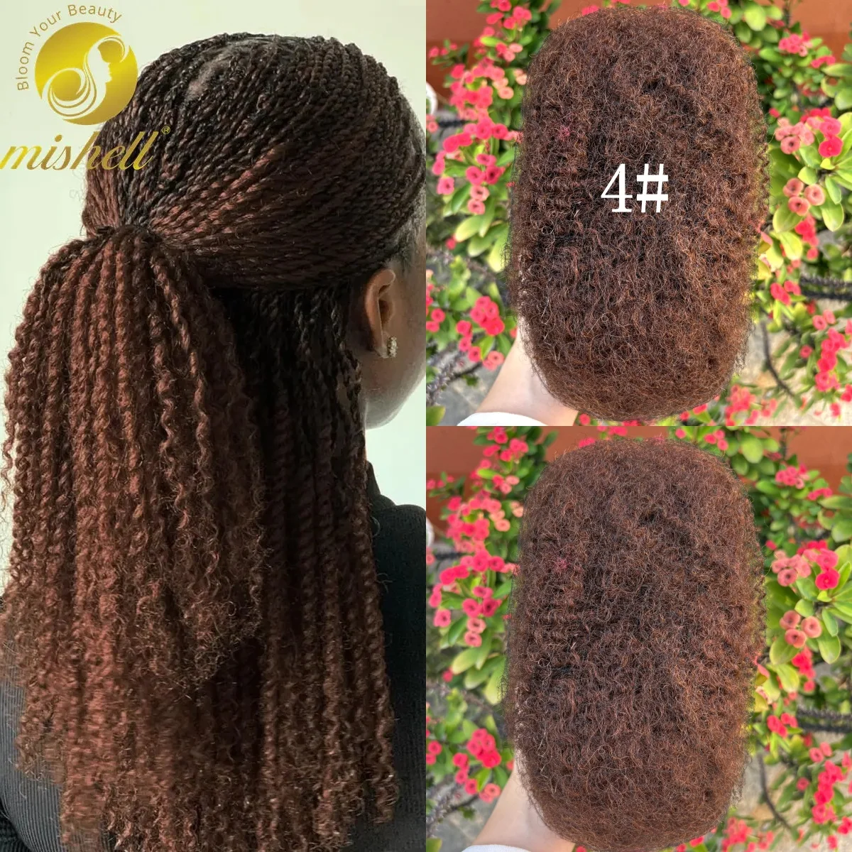 4C Afro Kinkys Bulk Human Hair 30G/50G for Dreadlock Extensions /Repair Locs/Twist Braiding Afro Kinky Human Hair for Locs