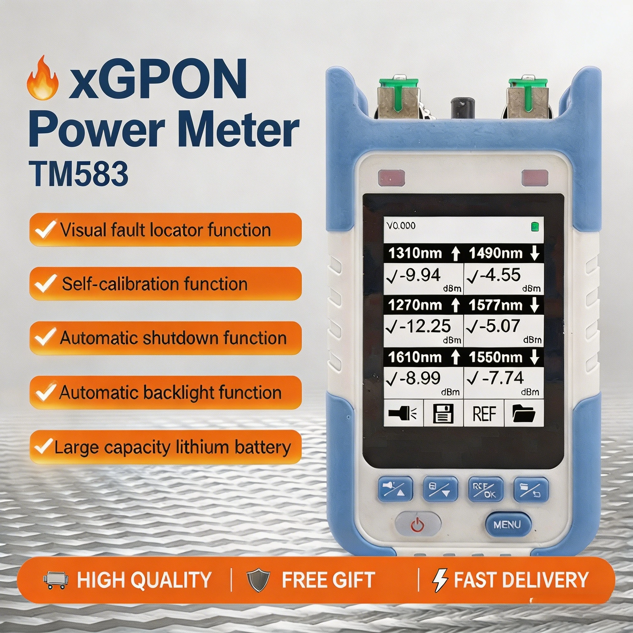 New 10GEPON XGPON XGSPON OPM PON Optical Power Meter With Vfl Supports Up To 6 Wavelength For Testing Network Inventory Analyzer