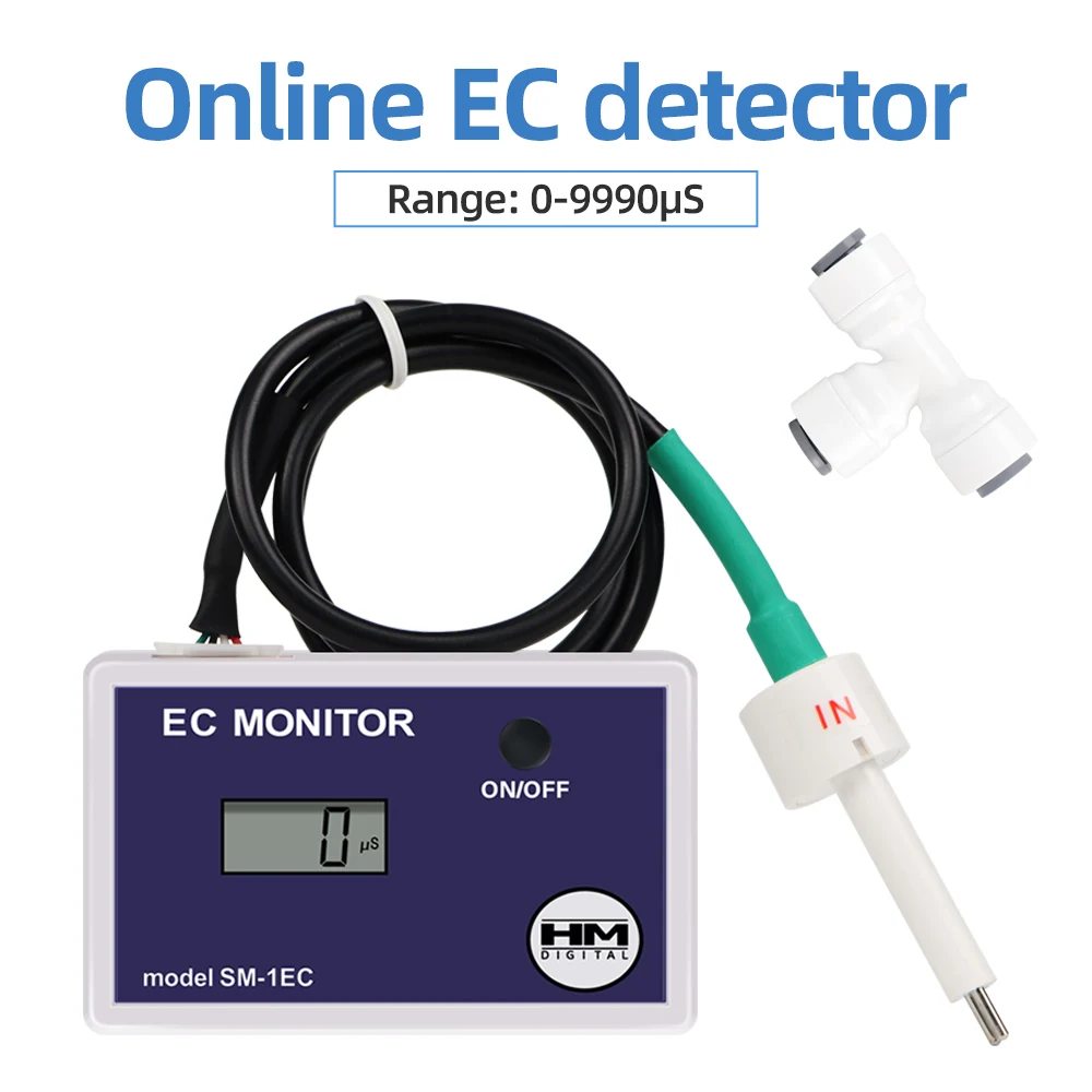 Online Water Quality Tester Digital EC Meter Electrical Conductivity Detector Inlet Outlet EC Test for Pool Filtration System