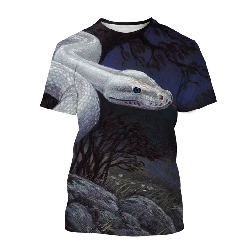 Summer Animal Snake T Shirts 3d Print Graphic T-Shirt Personality Comfortable Casual Street Short Sleeve Baggy O-Collar Top