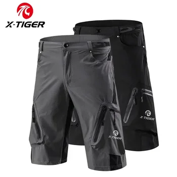 Pantalones cortos para bicicleta de montaña X-TIGER, pantalones cortos transpirables sueltos para carreras de montaña y Motocross, pantalones deportivos impermeables para exteriores