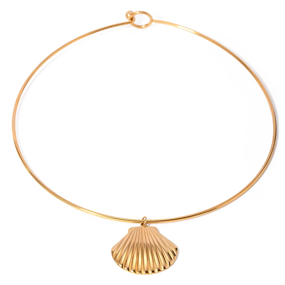 

Stainless Steel PVD 18K Gold Plated Tarnish Waterproof Shell Charm Necklace For Woman Jewelry Wholesale INS