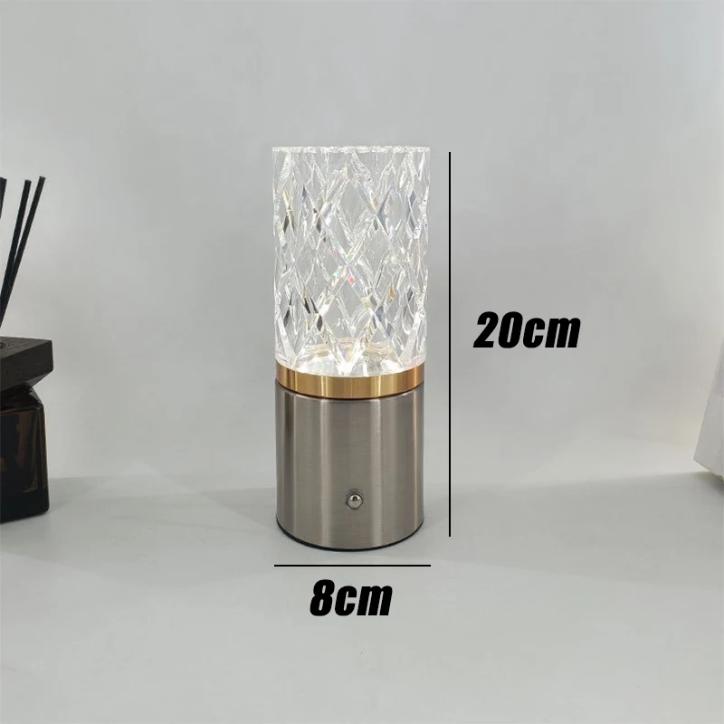 Vase Table Lamp LED Desk Decoration Light Home Decor Bonsai Lighting Flower Plant Acrylic Vase Waterproof for Room Decoration