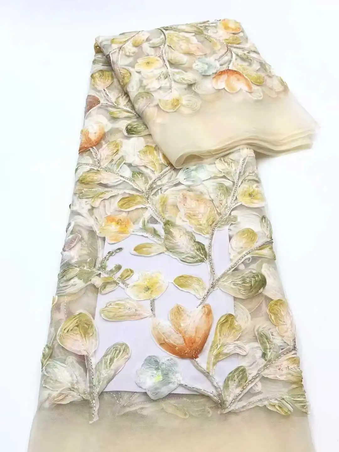 Ultimo tessuto africano del pizzo del fiore 3D ricamo tessuto francese del pizzo della maglia fiore di lusso sposo pizzo nigeriano di tulle per la festa