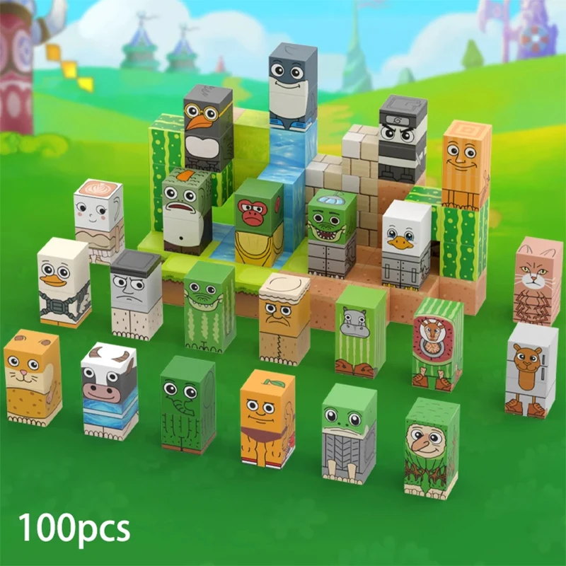 Tralalero Tralala Brainrot figuras bloque magnético Tung Sahur construye mina imán mundo juguetes sensoriales para niños pequeños regalo de cumpleaños