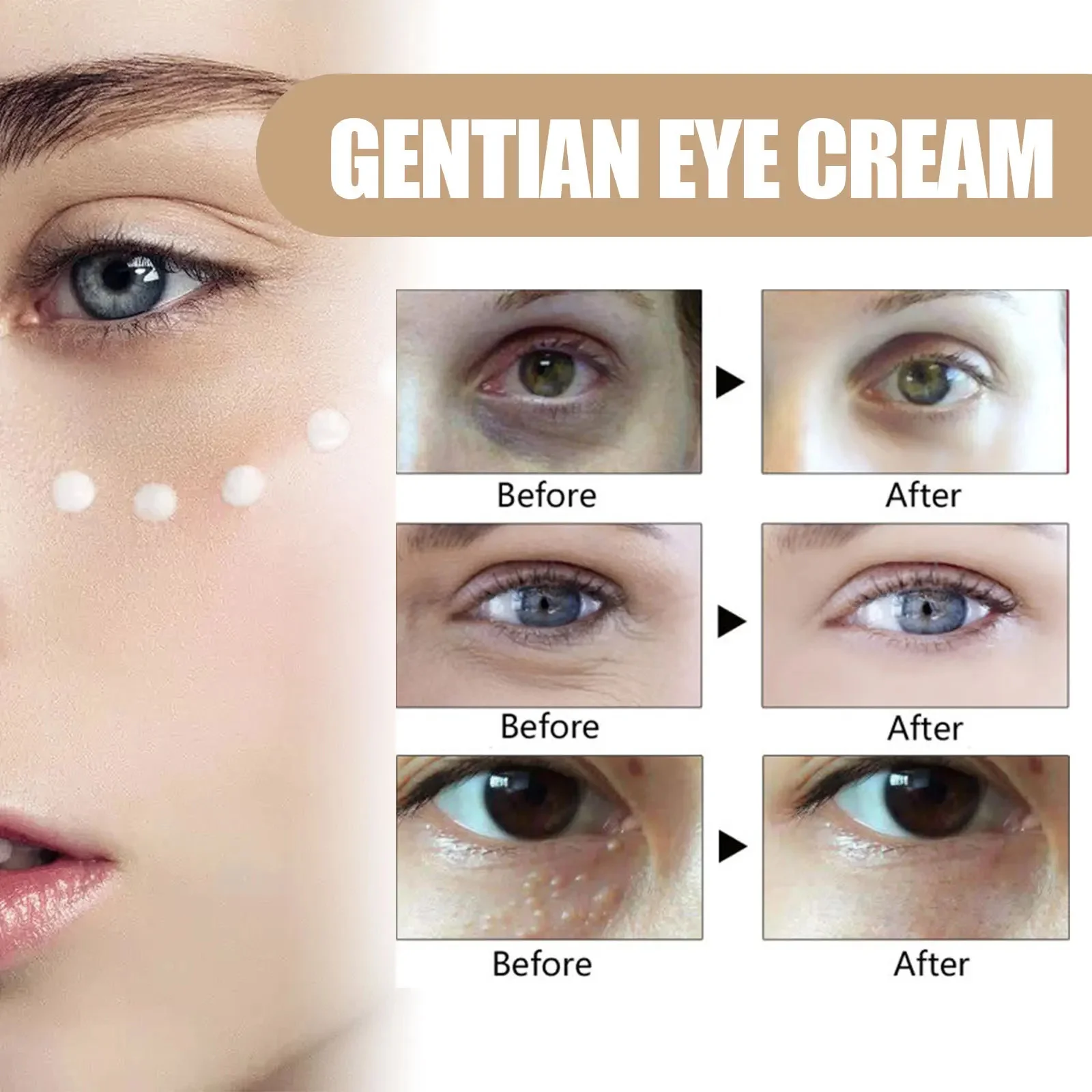 Crème démaquillante instantanée pour les yeux, rétinol, anti-déformable, lifting, raffermissement de la peau, décoloration, ligne fine, anti-cernes, poches, éclaircissant, soins