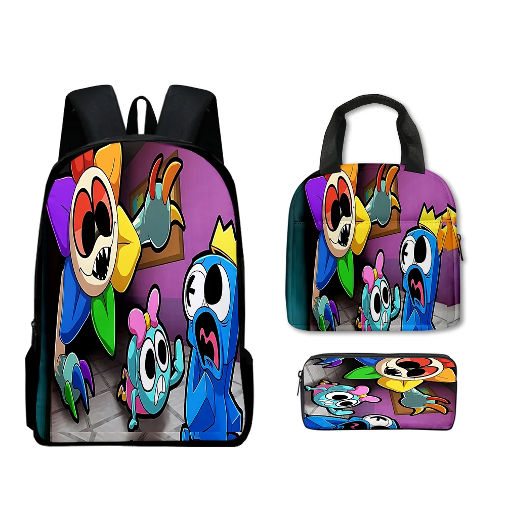 Hip Hop populer Dandy dunia 3D cetak 3 pcs/Set tas sekolah siswa Laptop ransel harian tas makan siang kotak pensil