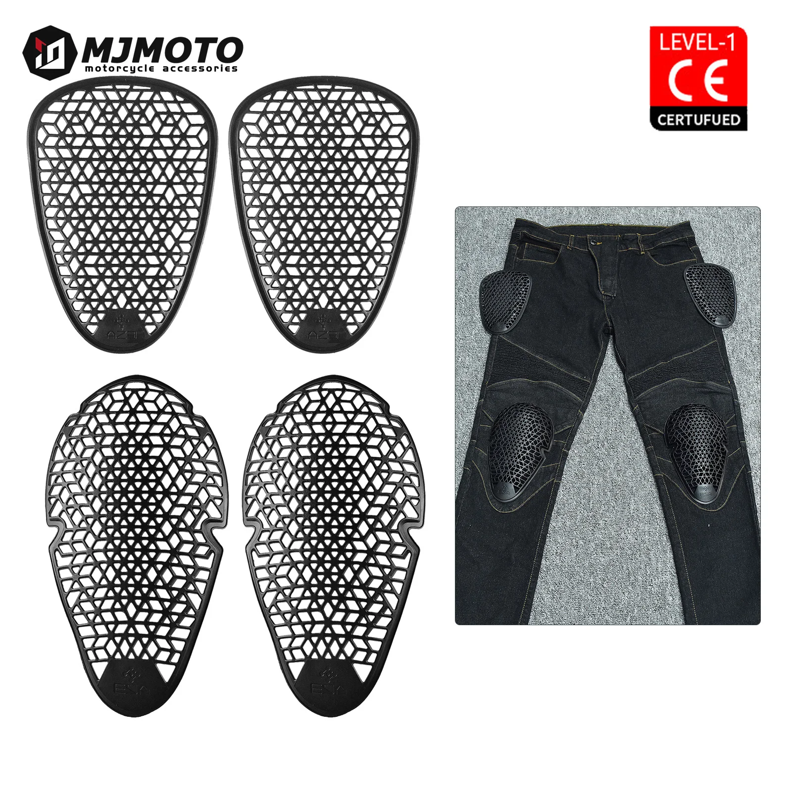 

Мотоциклетные брюки MJMOTO, встроенные защитные накладки, брюки для мотокросса уровня 1, внутренние накладки, противоударные накладки на штаны для мотоциклистов