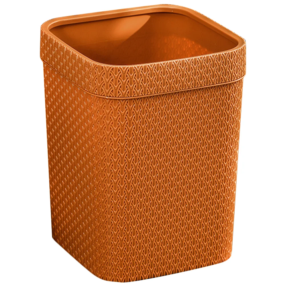 Rattan-like Trash Can Woven Garbage Holder Seagrass Storage Baskets Outdoor Household Room Imitation Pp Home Office