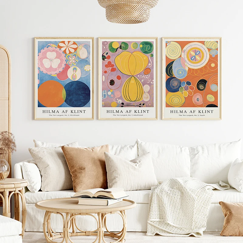 The Swan Famous Hilma Af Klint Exhibition Poster Canvas Painting Wall Art Picture for Room Office Gallery Decor Ideal Gifts