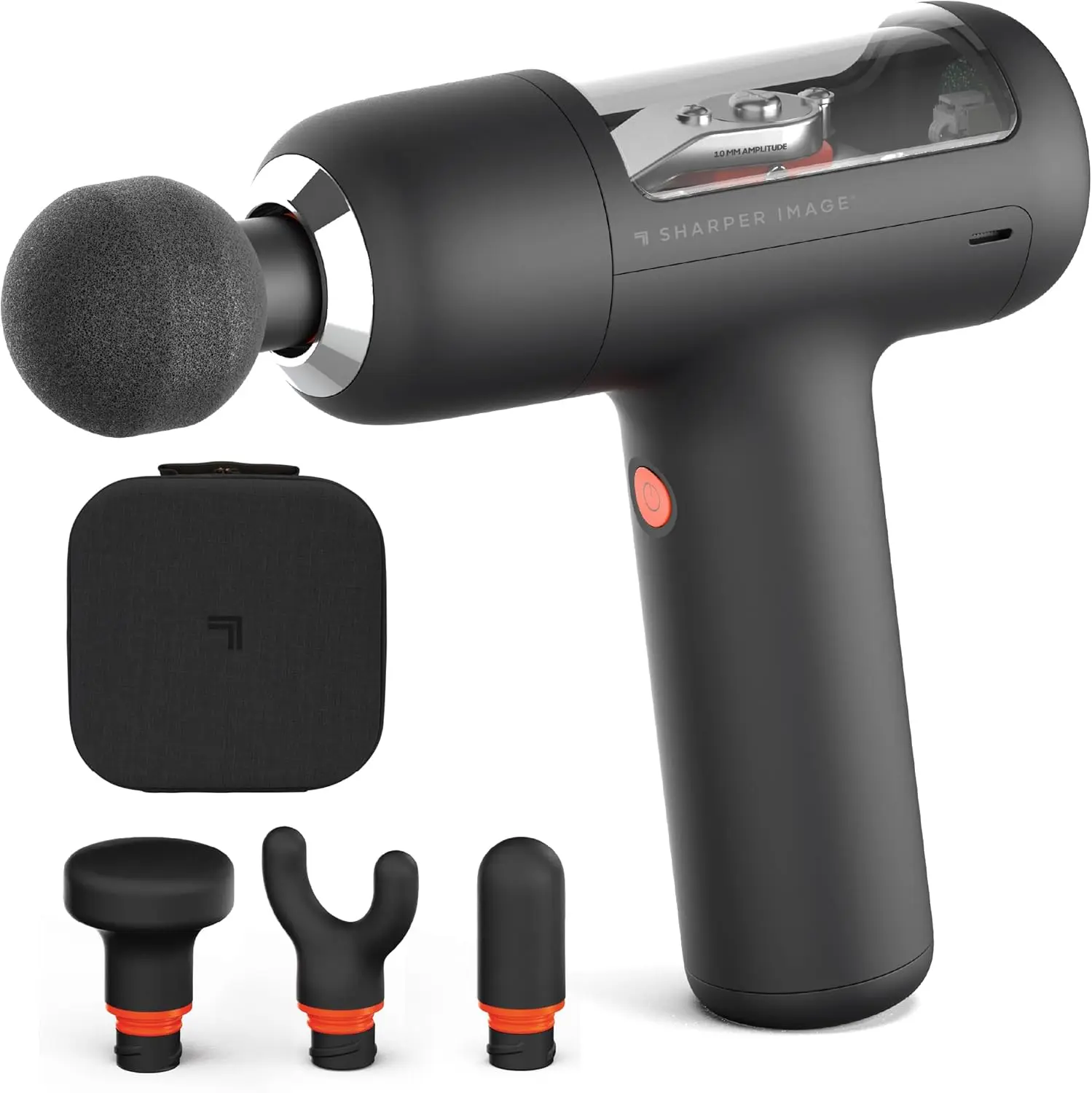 Deep Tissue Percussion Massage Gun with 6 Speeds & 4 Attachments for Back, Neck, Full Body Pain Relief, Travel Case Included