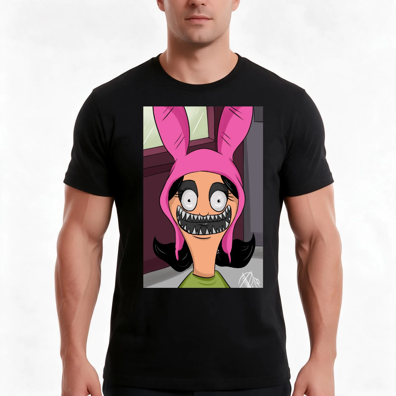 Pink Bunny Ear Girl T-Shirt, Summer Casual Cotton Tee, Oversized Streetwear Tops, Vintage Graphic Print, Loose Fit Short Sleeve