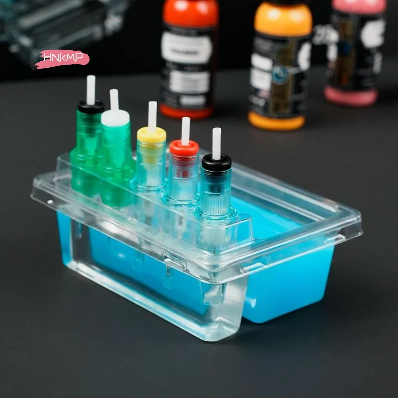 20Pcs Tattoo Needle Stands Waterproof Ink Cartridge Holder Double Layer Disposable Washing Cup Clean Rack for Tattoo Artists