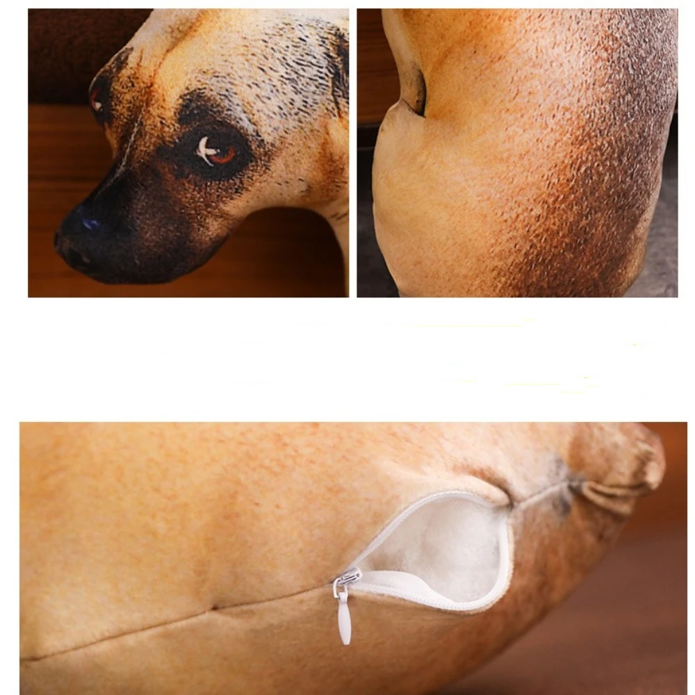 かわいいリアルな動物 3D 犬フィギュア枕 50 センチメートル漫画犬スロー枕ソファクッションぬいぐるみギフト