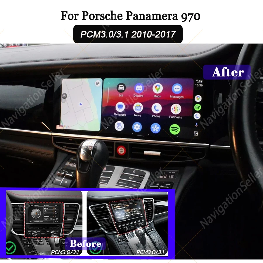 

For Porsche Panamera 970 G1 2010 2011 2012 2013 2014 2015 2016 2017 Android Auto Carplay Screen Car Radio GPS Multimedia Stereo