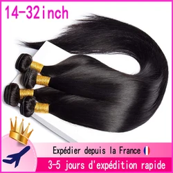 Tissage-Pacotes retos de cabelo humano para mulheres, Remy Weave brasileiro, extensões de cabelo virgem, 100% cabelo humano, 30 in, 32 in