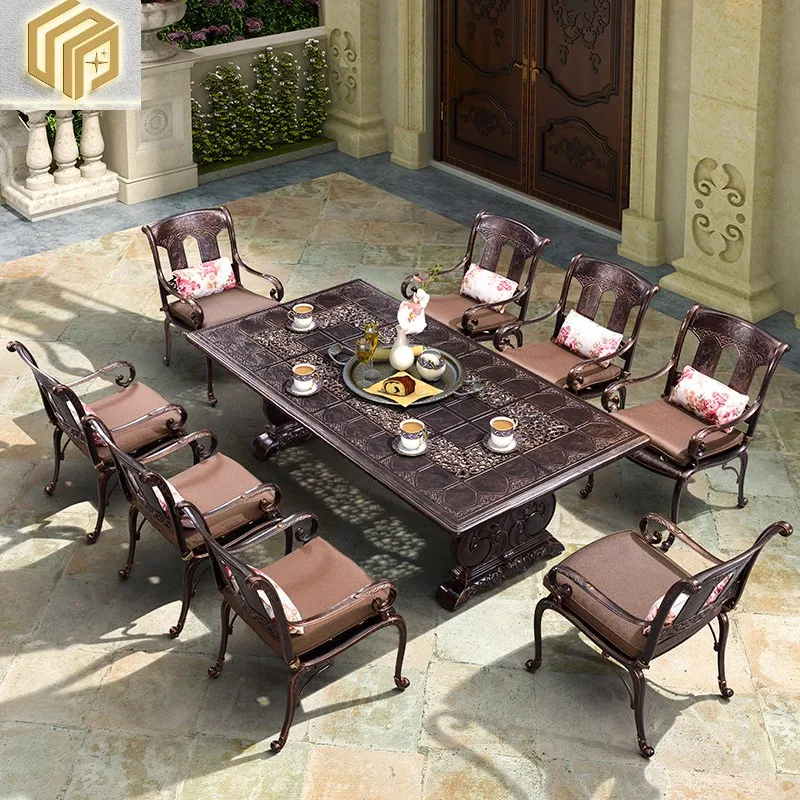 

Outdoor table and chair combination villa garden cast aluminum table and chair outdoor iron terrace courtyard club leisure furni