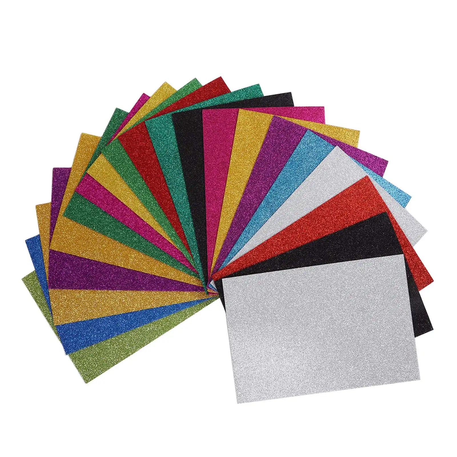 20 Sheets A4 Glitter Foam Sheets for Kids 2mm Cuttable Handcraft DIY Signal Sided Self Adhesive Foam Sheets for Scrapbooks