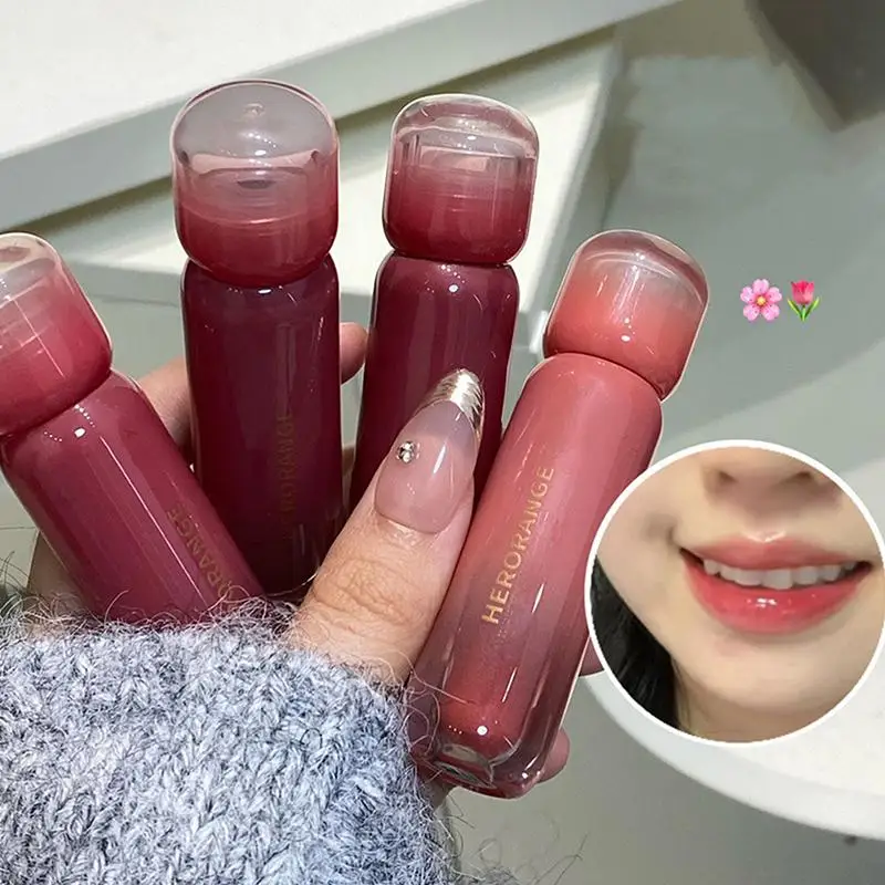 HERORANGE Lip Glaze Mirror Water Lip Gloss Moisturizing Liquid Lipstick Clear Tint Makeup Korean Women Cosmetics