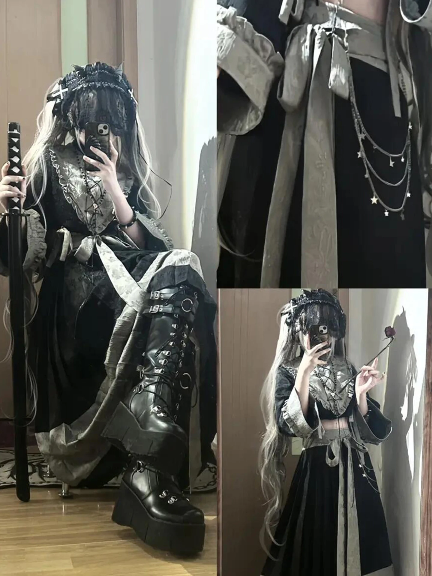 جديد الصينية لوليتا محايد تأثيري loween مجموعة كاملة k سلسلة الثقافية Subup Faion Hanfu الملابس النسائية #4