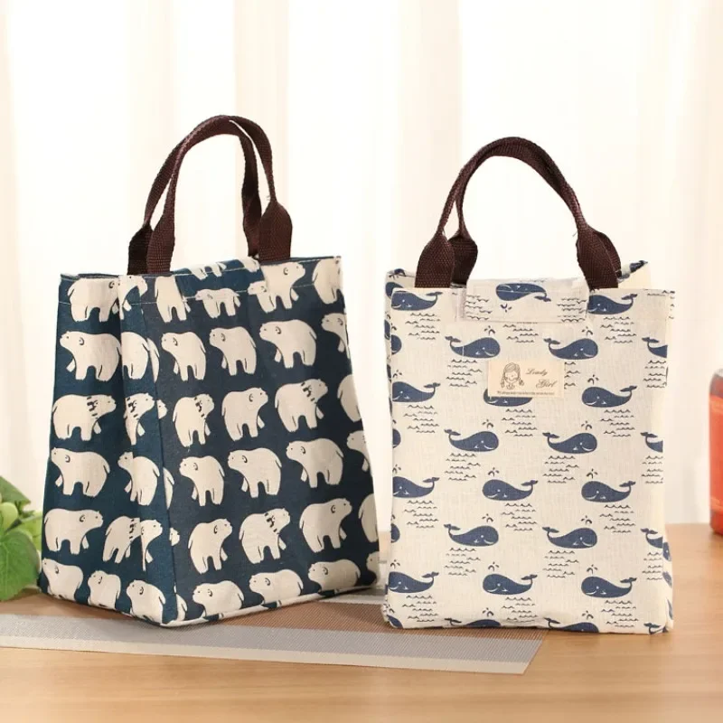 1 Pc Cute Lunch Bag for Women Portable Insulated Lunch Thermal Bag Pouch Kids Children Lunch Container School Food Bag