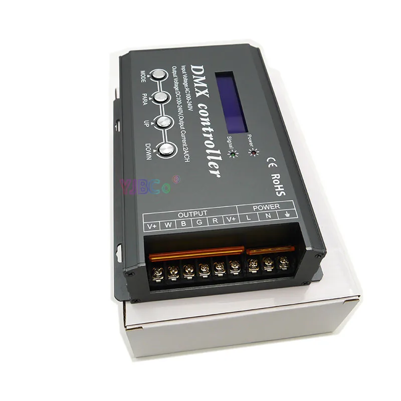 Rgbw Hochspannungs-LED-Strip-Controller mit LCD-Display 34 eingebaute Modi 4 Kanäle Smart Light DMX512 Controller AC 110V 220V