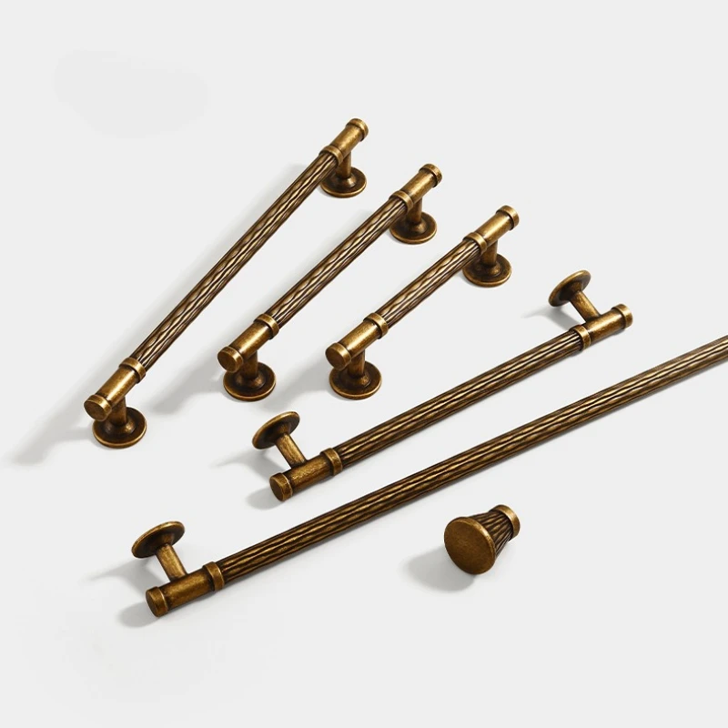 French Wave Pattern Cabinet Handle Light Luxury Wardrobe Handle Simple Antique Drawer Knob Modern Furniture Decoration Handle