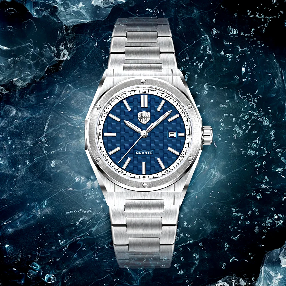2026New Men's Watches ROLLS TIMI Brand Men's Quartz Watch Luxury Sapphire Waterproof Calendar Watches for Men Relógios Masculino