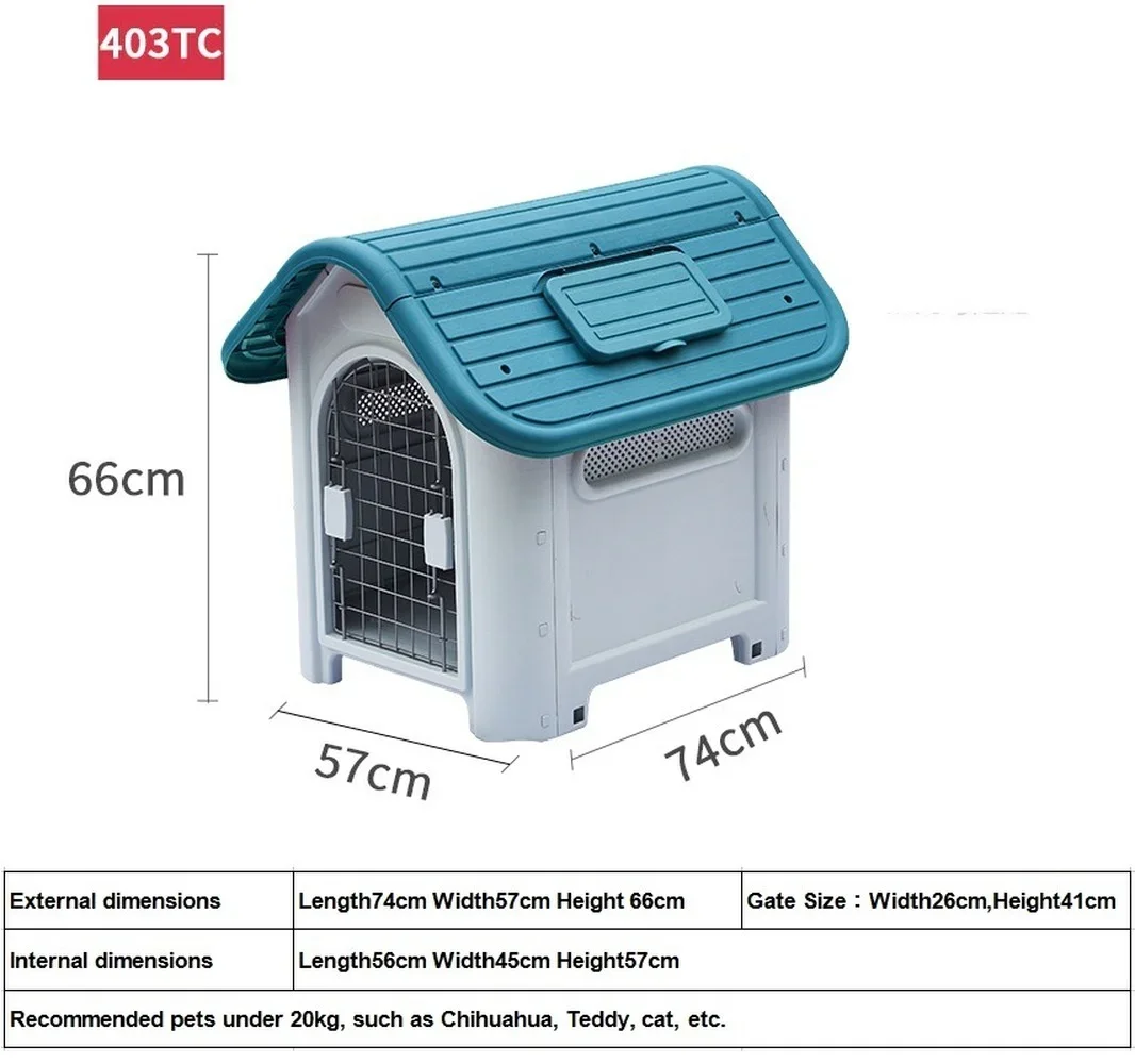 Plastic Pet Kennel Outdoor Rainproof Dog Cage Winter Windproof Medium Dog House Indoor Puppy Villa Cat House