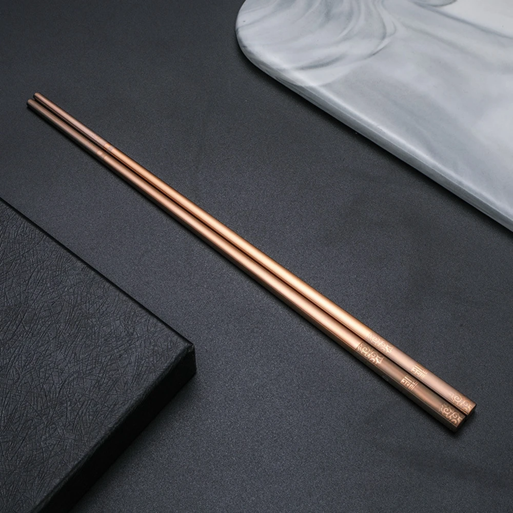 Reusable Luxury Engraving Korean 304 Stainless Steel Laser Tableware Flatware Kitchen Supplies Chopsticks
